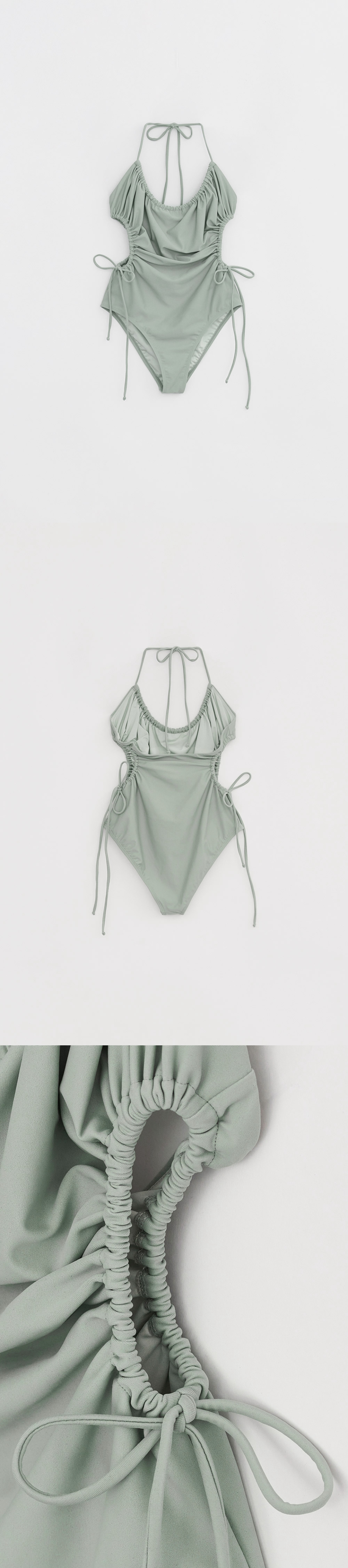 ★ DIAGONAL★ RIBBON SHIRRING SWIM SUIT black DA242SW02BK 0400020057432_NOIR?wid=600&hei