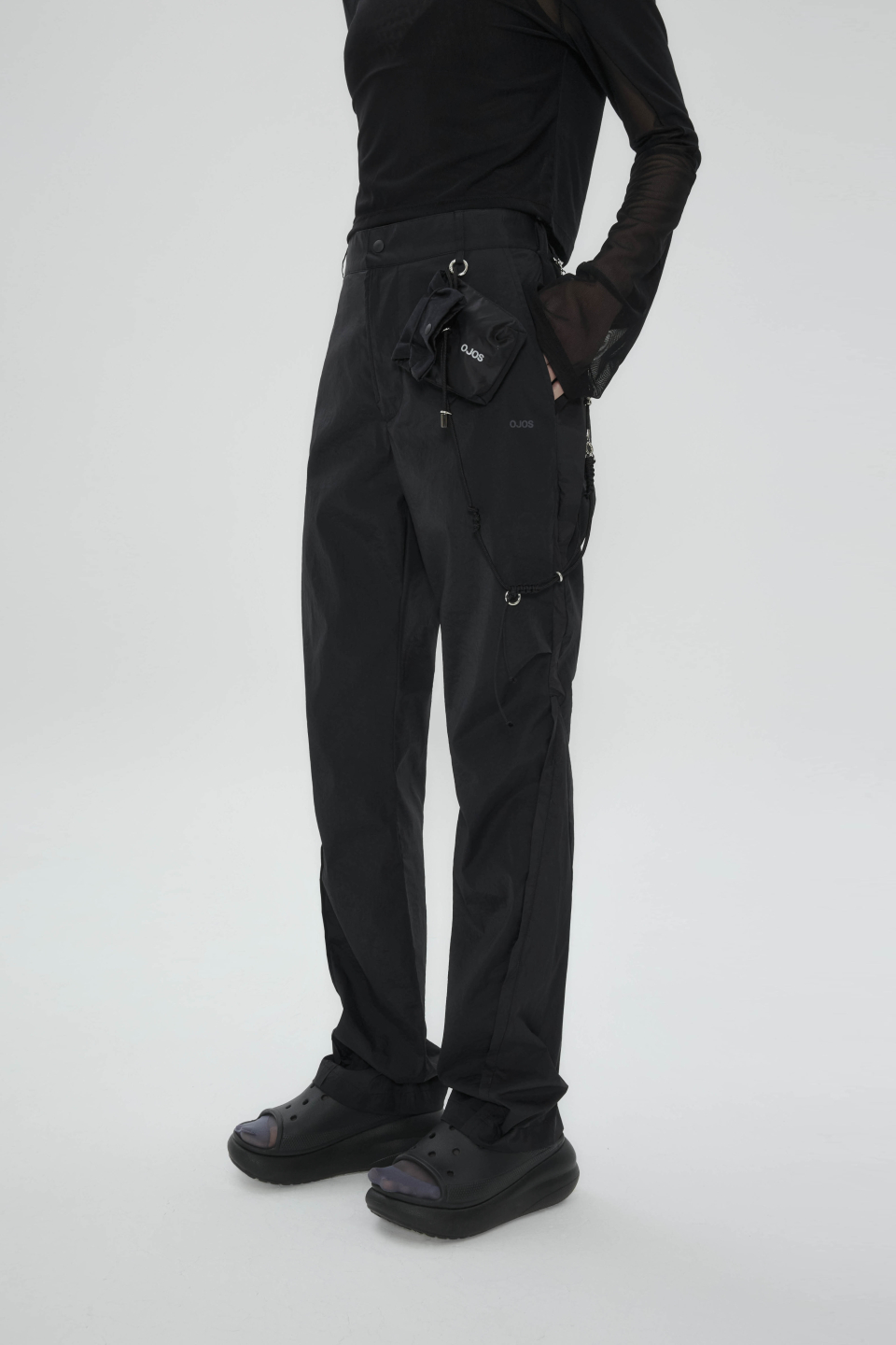 【OJOS】Mesh Parting Nylon Pants 2024060323531636227885866665dd