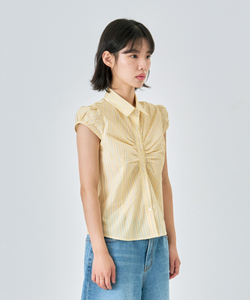 Cap Sleeve Shirt Yellow