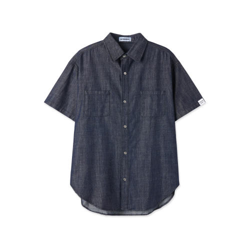 Двусторонняя джинсовая рубашка с коротким рукавом Dark Blue