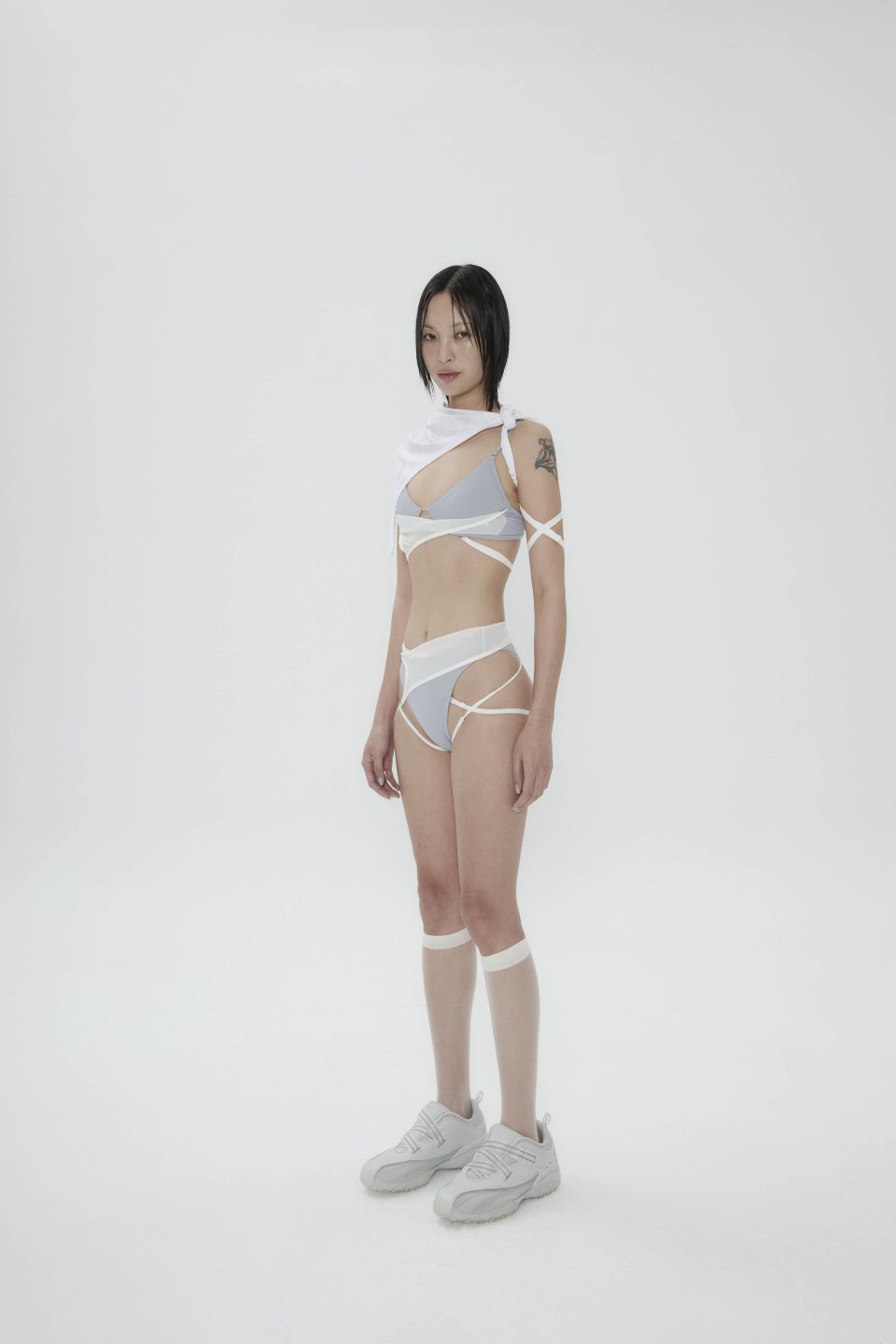 ★OJOS★ Layered Mesh Strap Bikini MUSINSA | OJOS Layered Mesh Strap Bikini / Grey