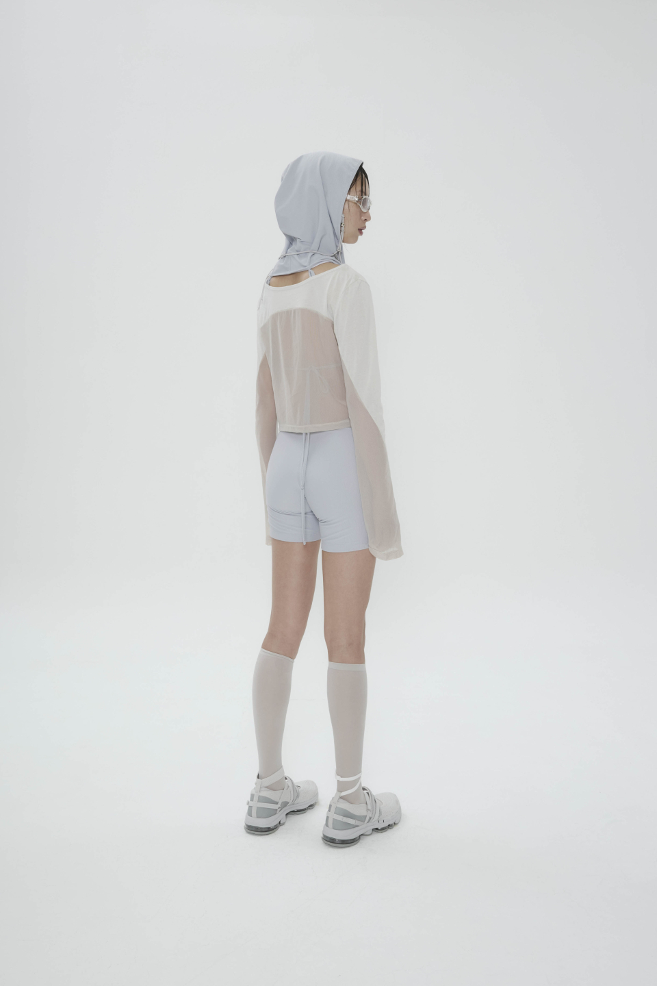MUSINSA | OJOS Thigh Slit Hoodie Monokini / Grey
