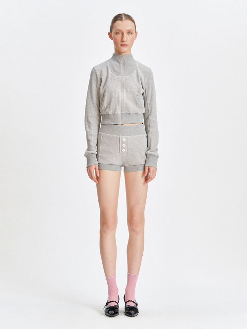 FITTED TRACK TOP [HEATHER GREY]