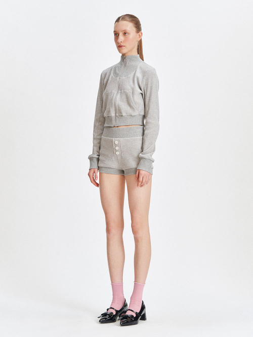 FITTED TRACK TOP [HEATHER GREY]