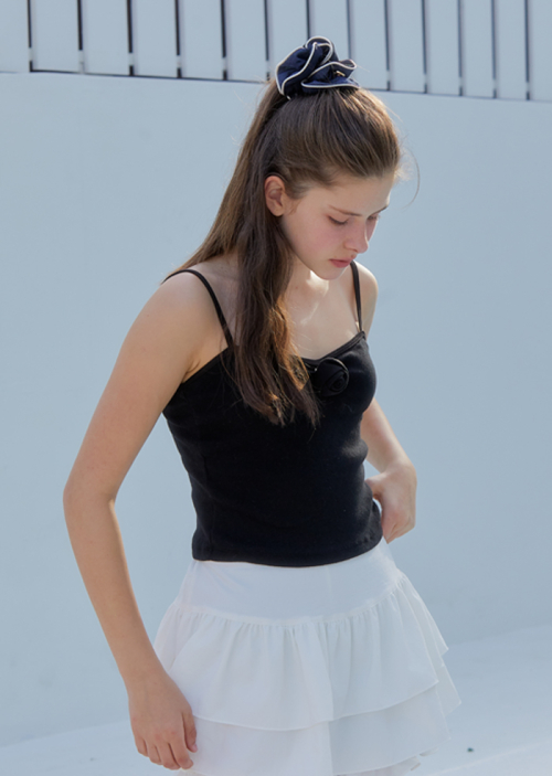 CORSAGE STRING SLEEVELES_BLACK