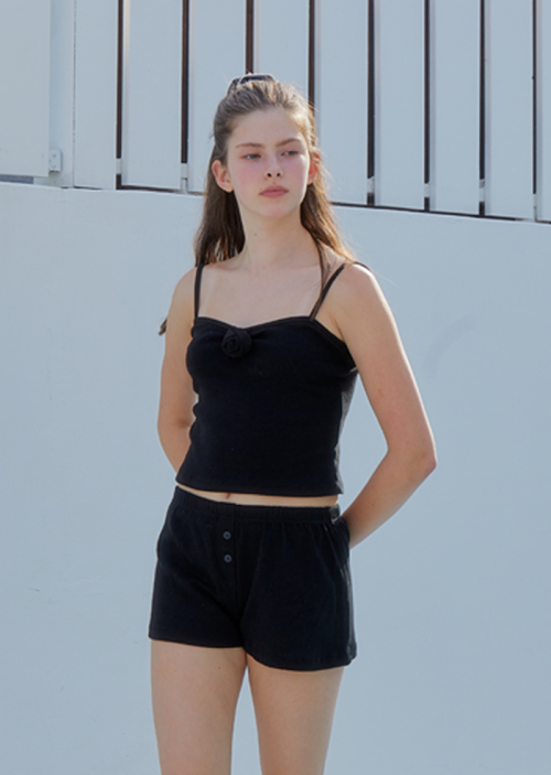 CORSAGE STRING SLEEVELES_BLACK