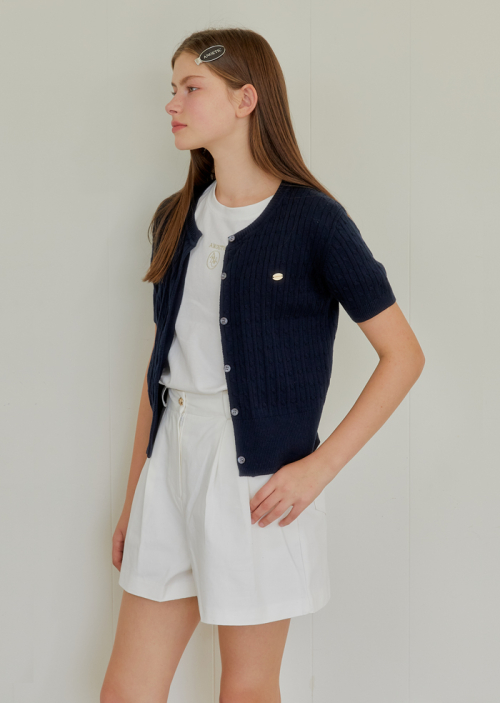 ANC GOLD BUTTON BERMUDA PANTS_IVORY