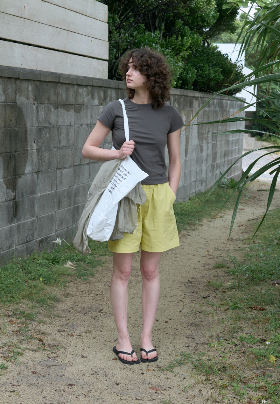 ★ POSZER★ Cap sleeve round t-shirt lime 243CSRTS028F MUSINSA公式 | POSZER Cap sleeve round T-shirt (charcoal)