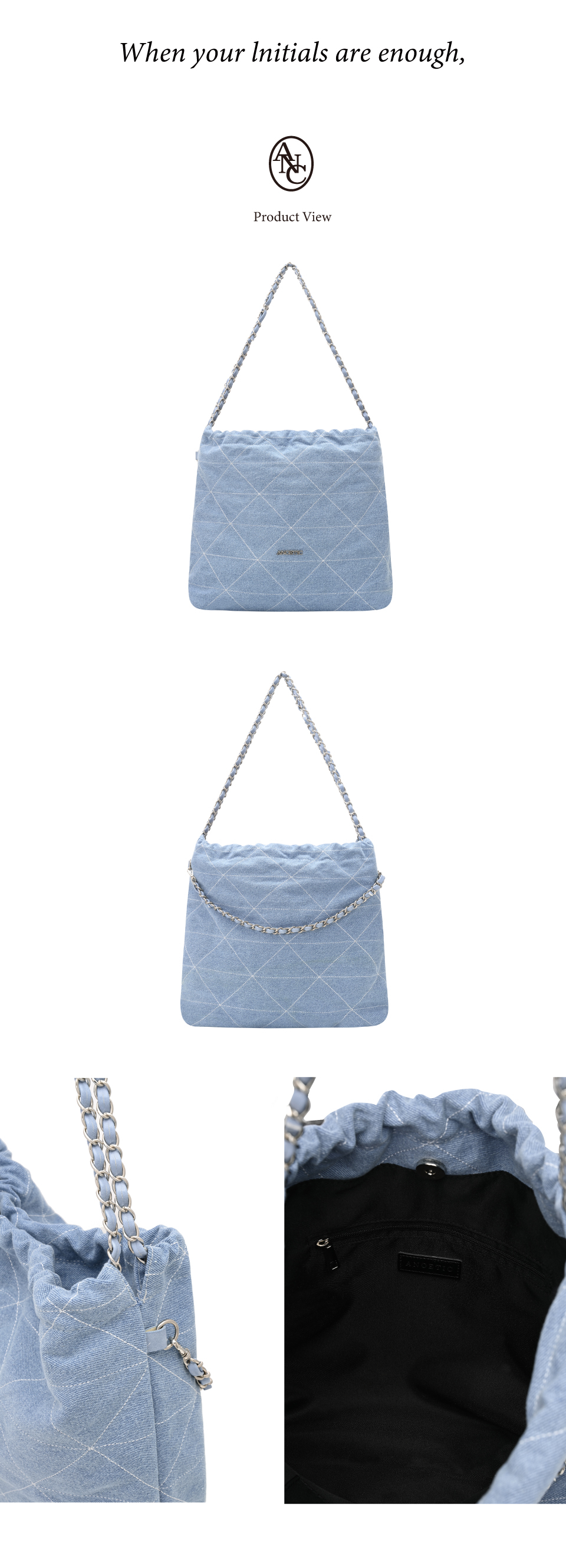 【ANOETIC】ANC DRAW CHAIN SHOULDER BAG_5COLOR Designer fashion, Seoul-fully created | W Concept