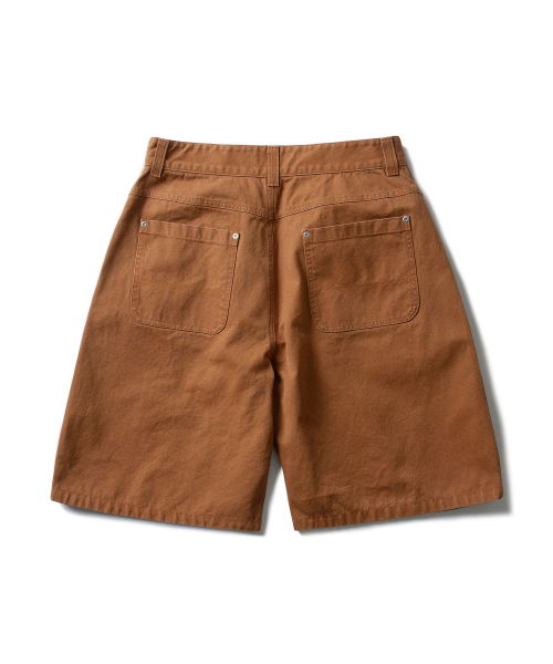 DOUBLE KNEE STONE SHORTS (CAMEL)