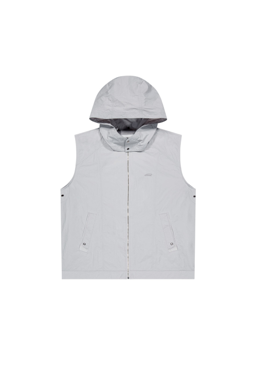 NYLON HOOD VEST [LIGHT GREY]