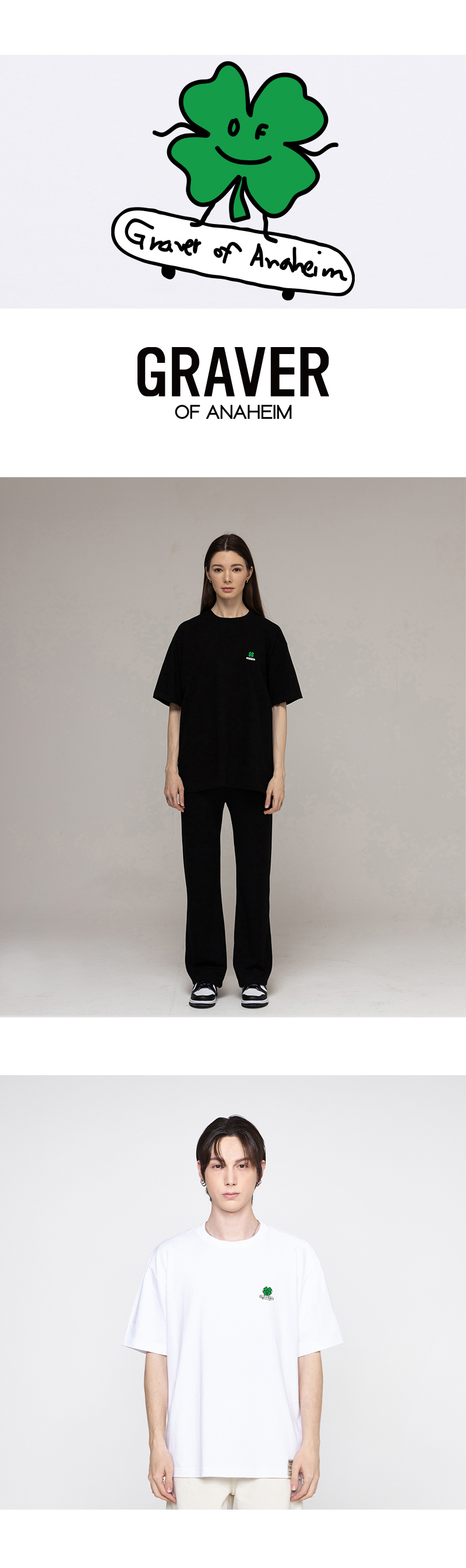 MUSINSA | GRAVER [UNISEX-24] Small Clover Board Short Sleeve