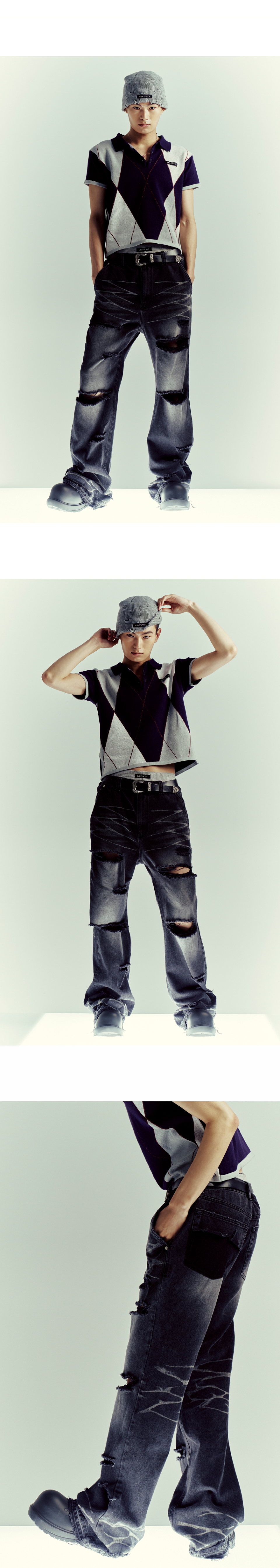 デニム・ジーパン CAT WASHING DENIM PANTS BLACK Designer fashion, Seoul-fully created | W Concept