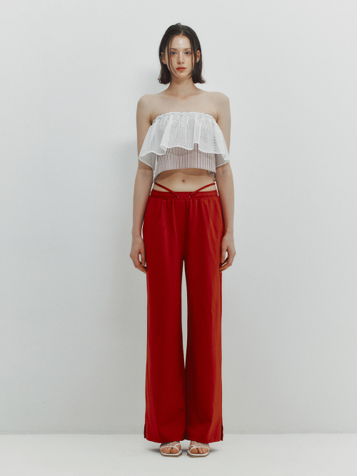 SLIT STRING JOGGER PANTS - RED