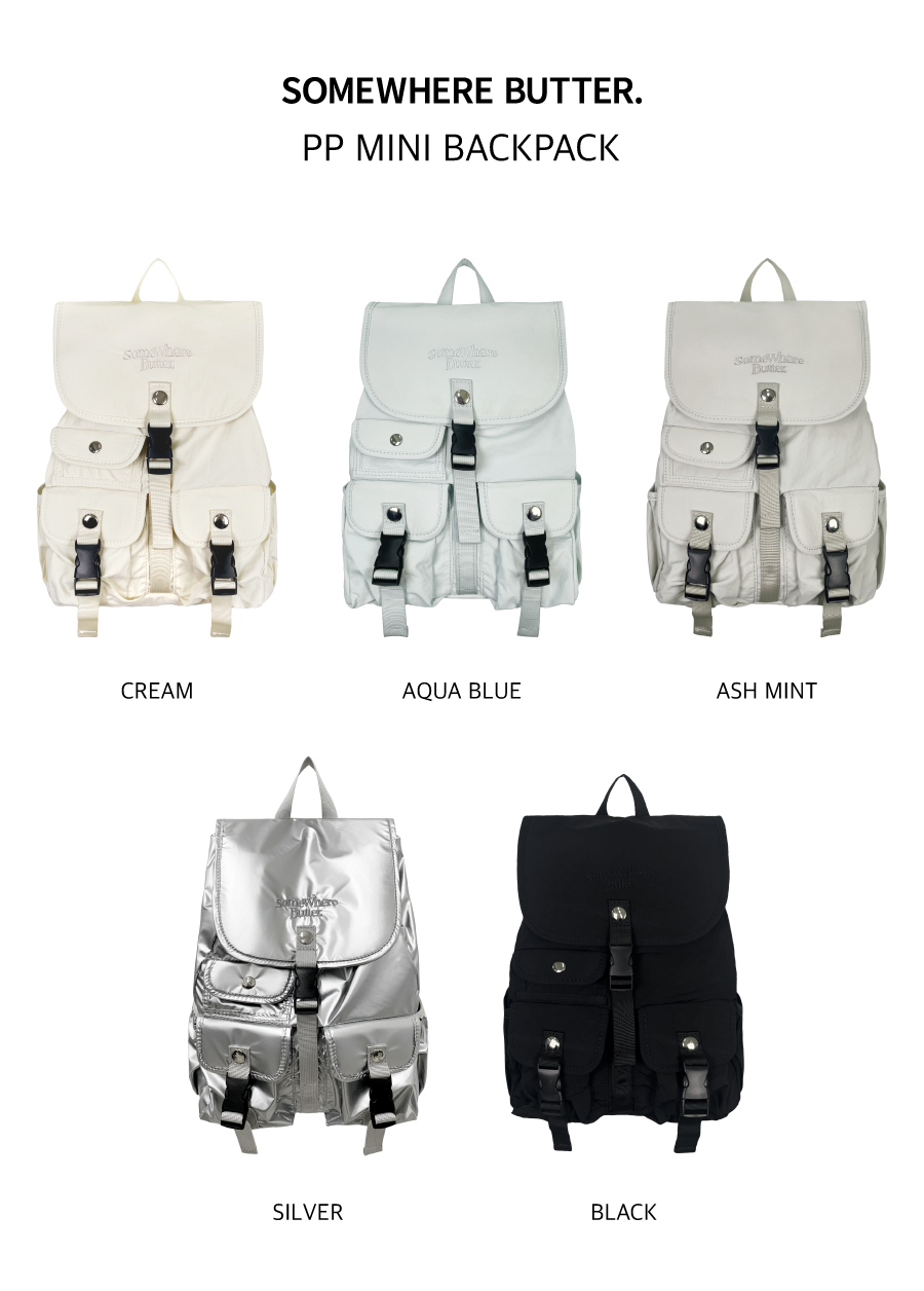 썸웨어버터(SOMEWHEREBUTTER) PP mini backpack - 5color - 사이즈 & 후기 | 무신사 썸웨어버터(SOMEWHEREBUTTER)  PP mini backpack... 