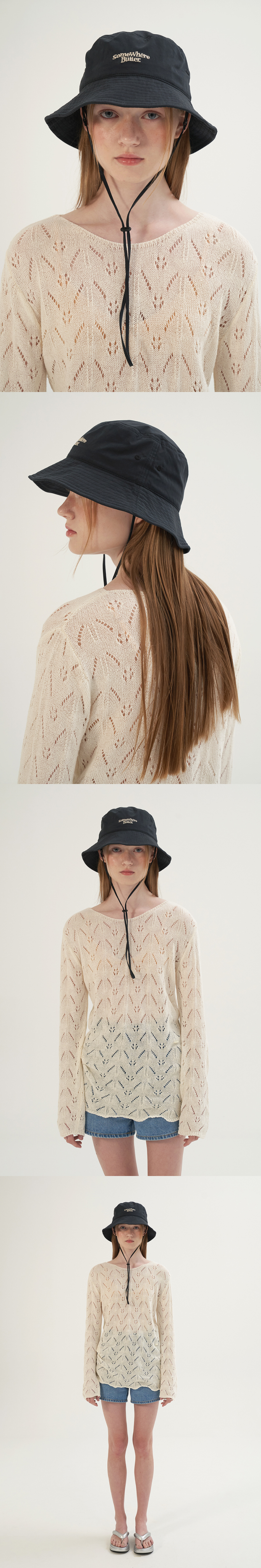 韓国ブランド [SOMEWHEREBUTTER] WAVE LOGO SAFARI HAT MUSINSA | SOMEWHEREBUTTER Wave logo safari hat - 4color