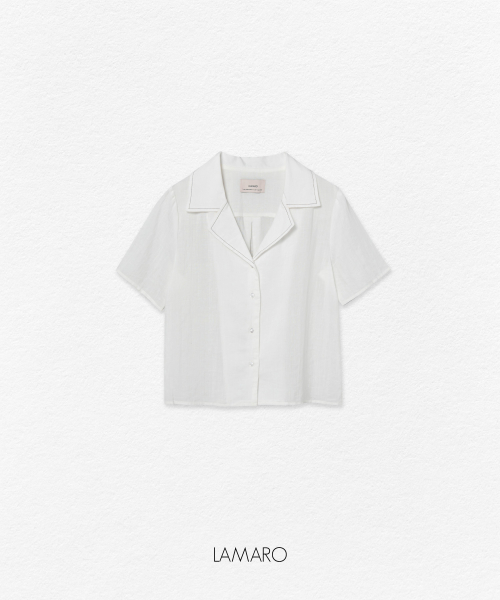 Льняная блузка-жакет Elin с воротником (White)
