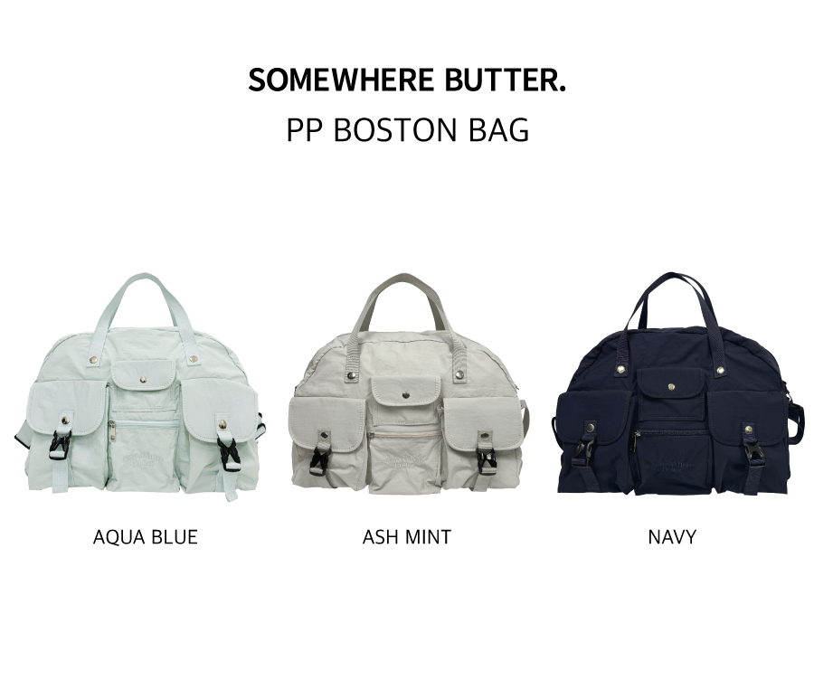 썸웨어버터(SOMEWHEREBUTTER) PP boston bag - 3color - 사이즈