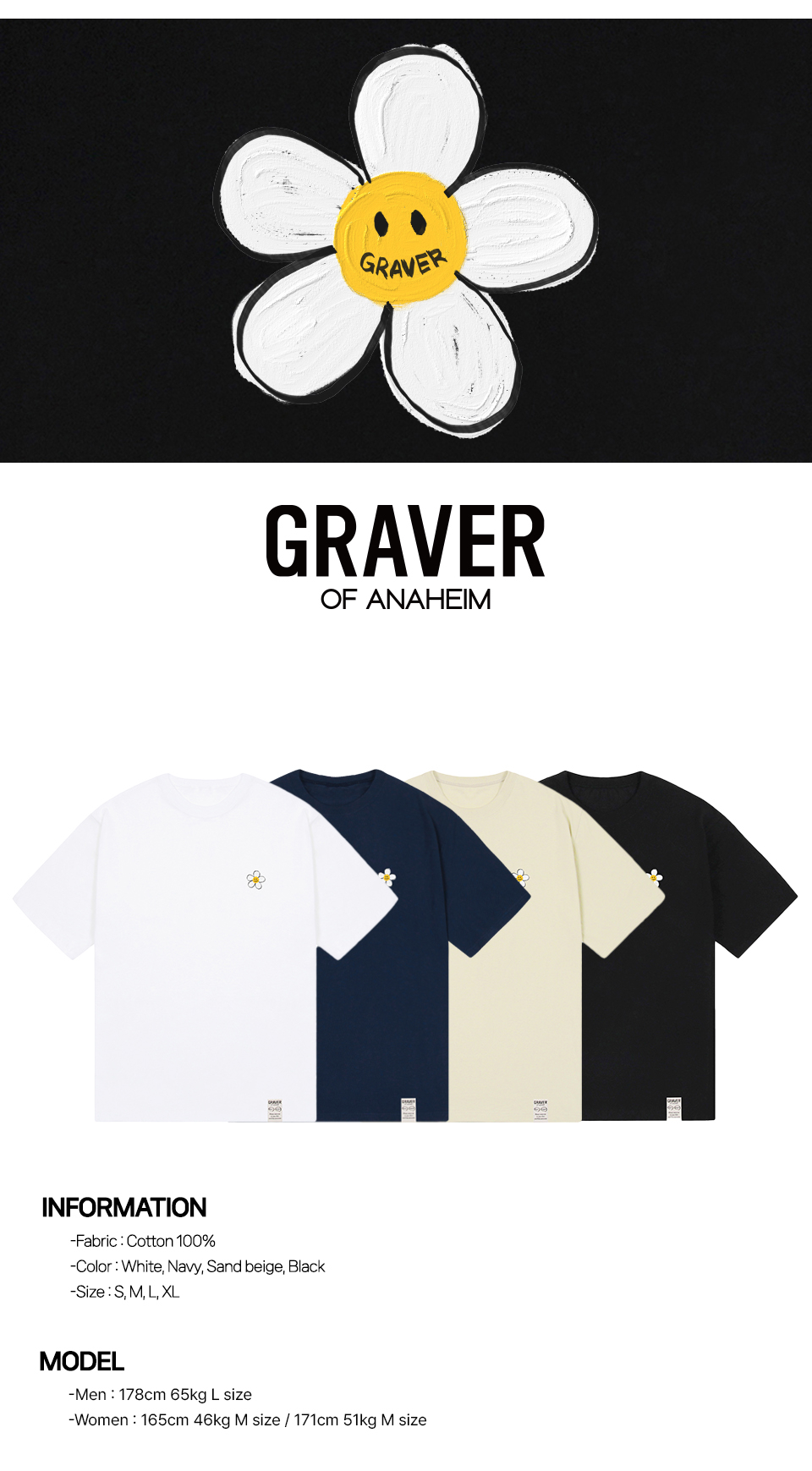 【GRAVER】FLOWERS 半袖T 3COLOR MUSINSA | GRAVER [UNISEX] Painting Small Flower Dots Short