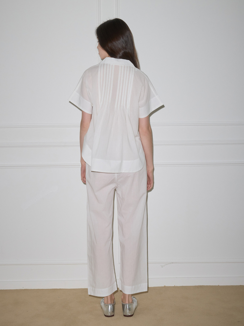 MJ_Elegant pleats pajamas_WHITE