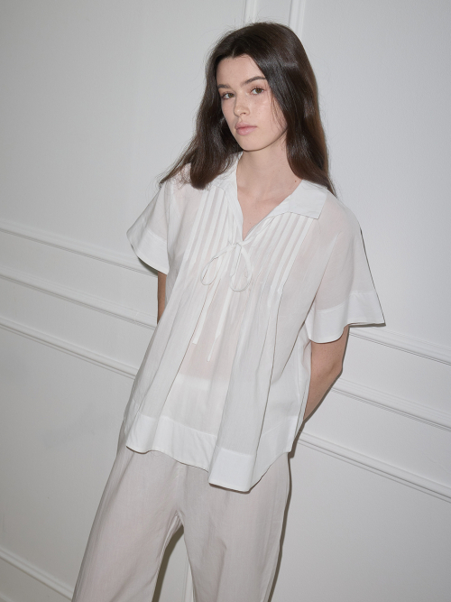 MJ_Elegant pleats pajamas_WHITE