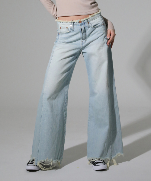 Женские повседневные джинсы буткат (Light Blue)