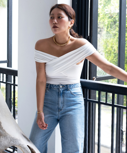 Боди с открытыми плечами Sojeanne X PLAC, White