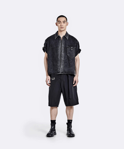 Triangle denim Half рубашка - Washed чёрный