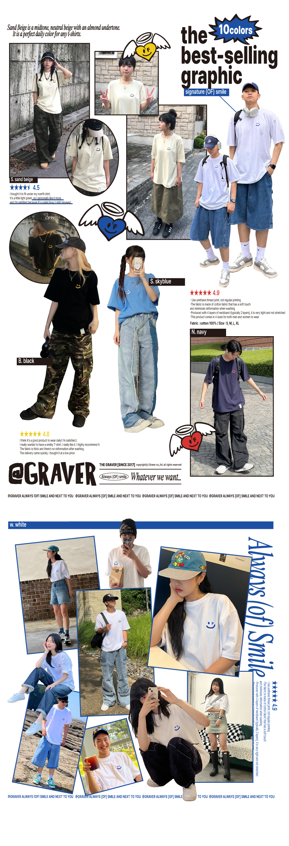MUSINSA | GRAVER [UNISEX] SMALL DRAWING SMILE WHITE CLIP