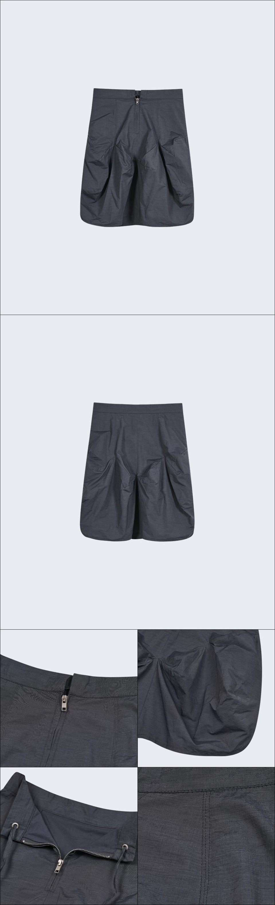MUSINSA公式 | TYPESERVICE Clean Volume Stitch Skirt [Dark Gray]