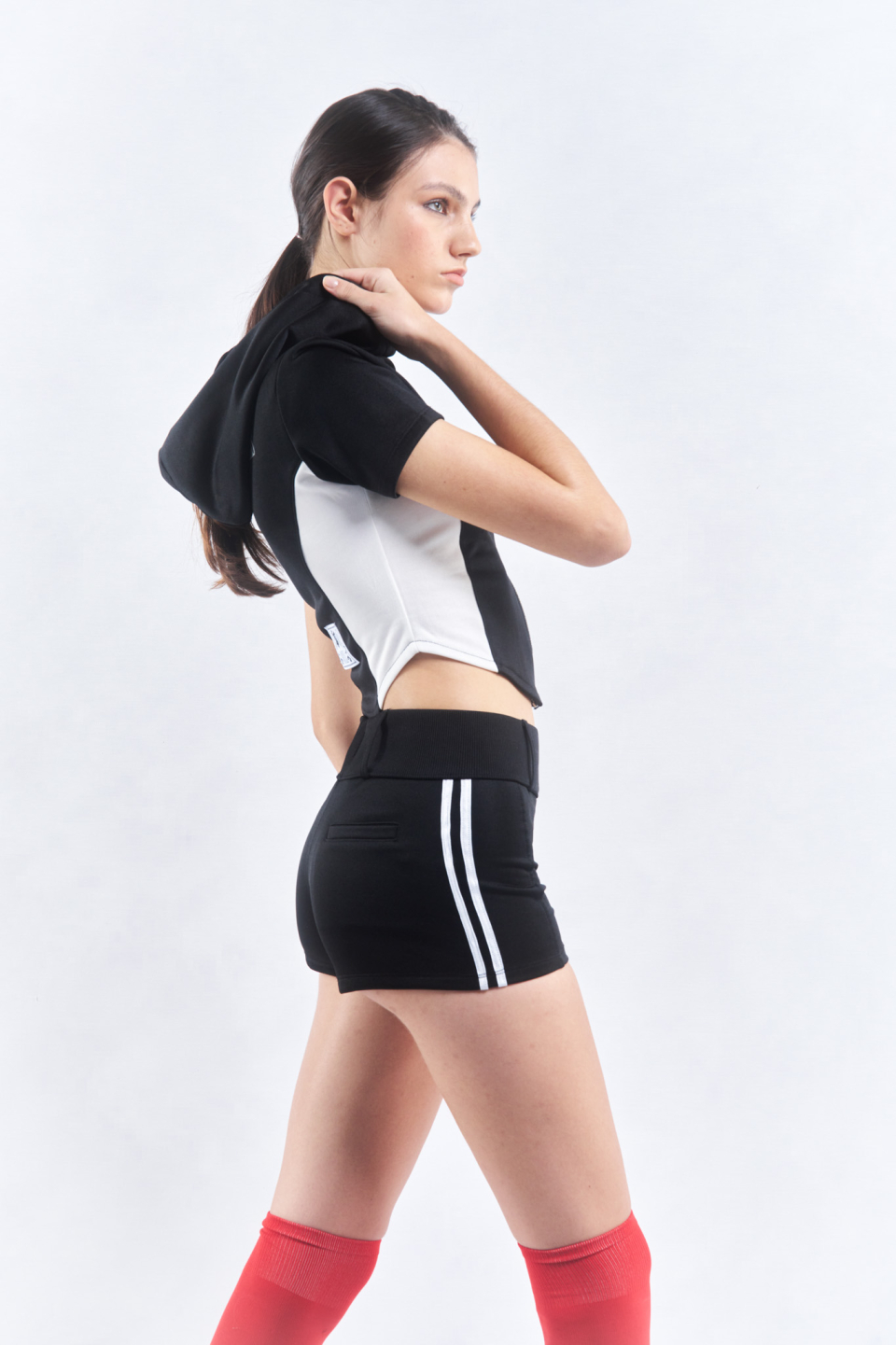 MUSINSA | 2000ARCHIVES CORSET LINE ZIP HOODIE (BLACK)