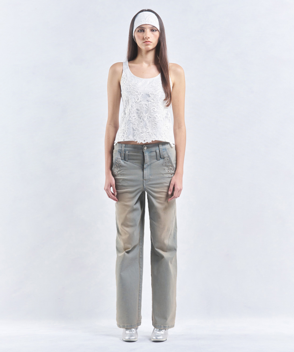 ◆2000Archives◆ JACQUARD BEADED TANK TOP WHITE 2A24HSBL03WH MUSINSA | 2000ARCHIVES JACQUARD BEADED TANK TOP (WHITE)