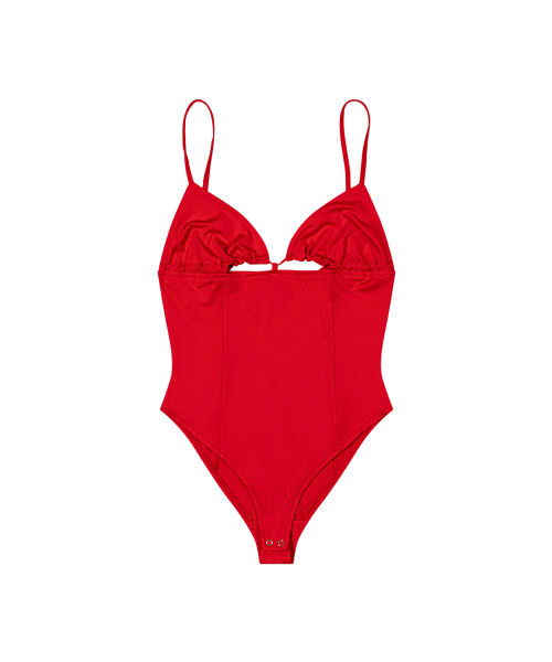 3WAY с вырезом SHIRRING BODYSUIT, красный