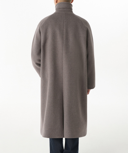Минималистичное пальто балмакаан оверсайз из кашемира [Taupe]