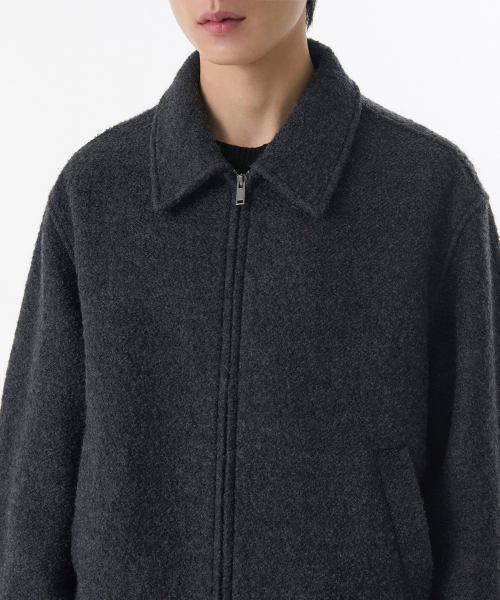 Буклированный бомбер из шерсти [Charcoal Grey]