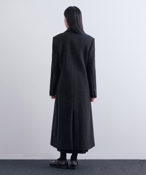 Женское пальто макси из кашемира (Charcoal Grey)