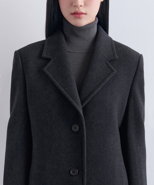 Женское пальто макси из кашемира (Charcoal Grey)