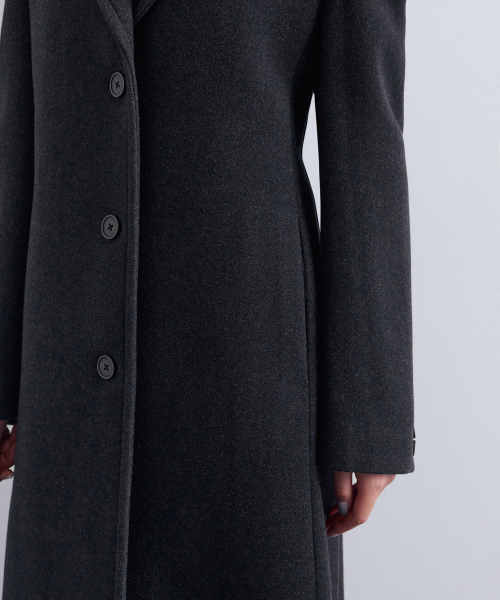 Женское пальто макси из кашемира (Charcoal Grey)