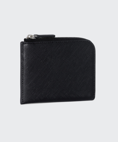 SAFFIANO LEATHER HALF ZIPPER CARD WALLET