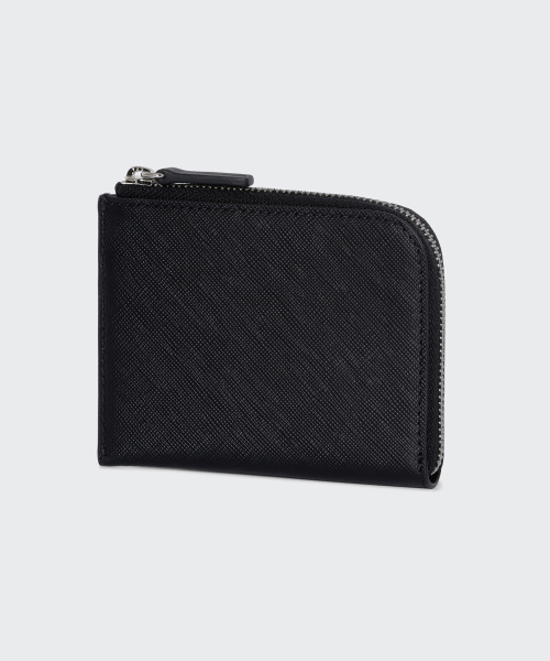 SAFFIANO LEATHER HALF ZIPPER CARD WALLET