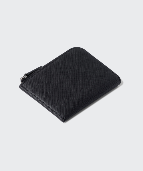SAFFIANO LEATHER HALF ZIPPER CARD WALLET
