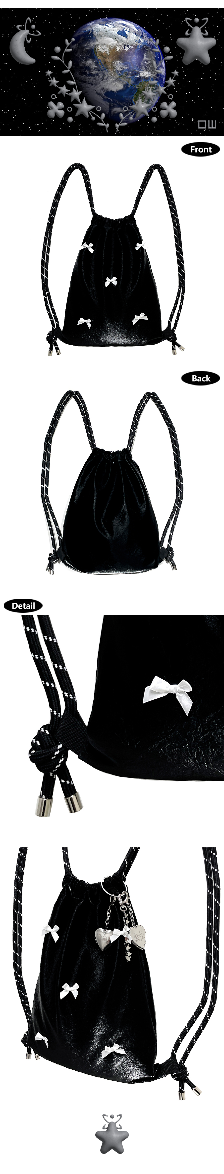 ★送料・関税込★OTHER worldly★Ribbon Gym Sack★ MUSINSA | OTHER-worldly Ribbon Gym Sack [Gray]
