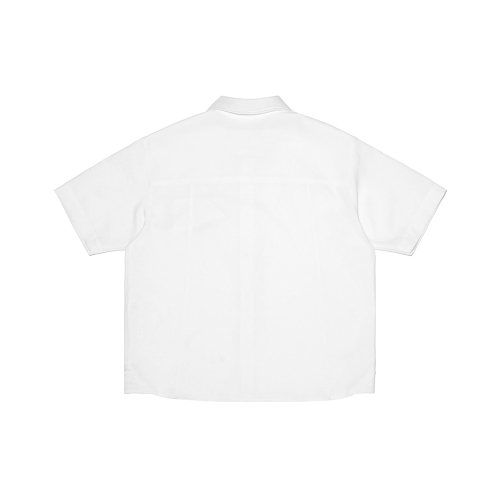 Профессиональная тканая рубашка с коротким рукавом WHITE