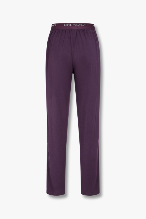 EMPORIO ARMANI UNDERWEAR Мужские домашние брюки из вискозы с лого Dark Purple 0814332006