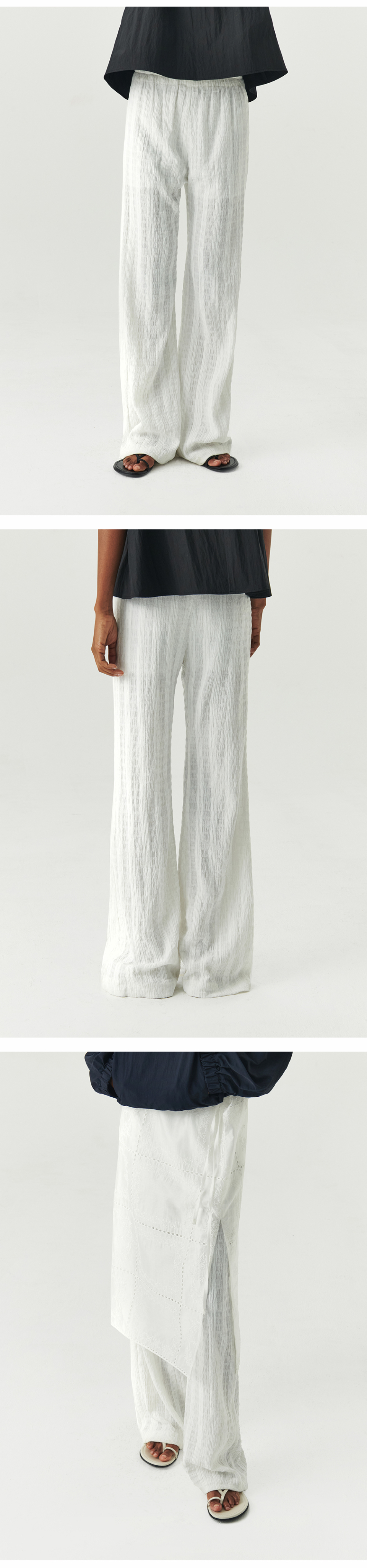 LEVAR ♥ Layered Slim Boots Cut Pants /追跡付 MUSINSA | LEVAR Layered Slim Boots Cut Pants - White