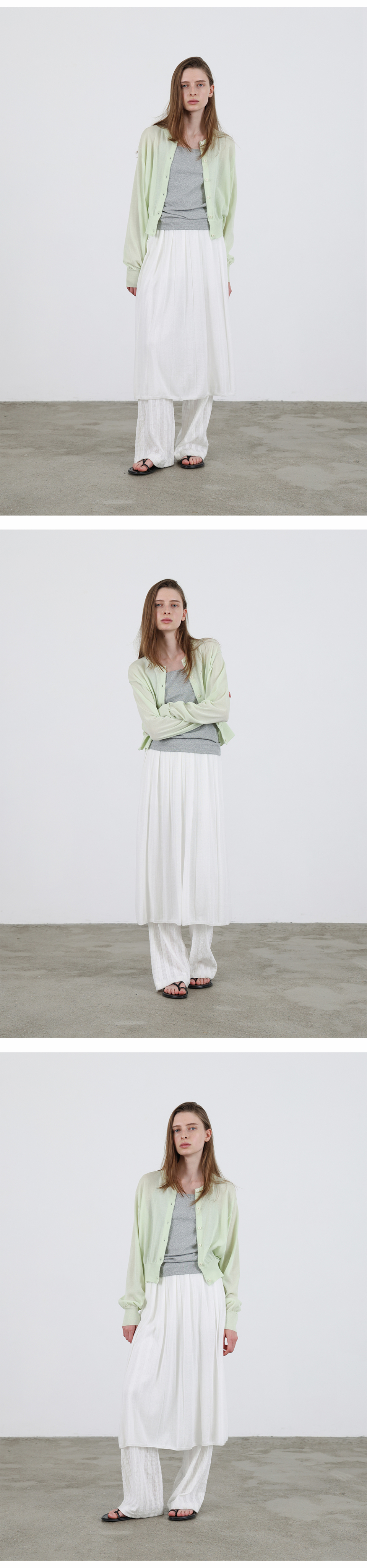 MUSINSA | LEVAR Layered Slim Boots Cut Pants - White