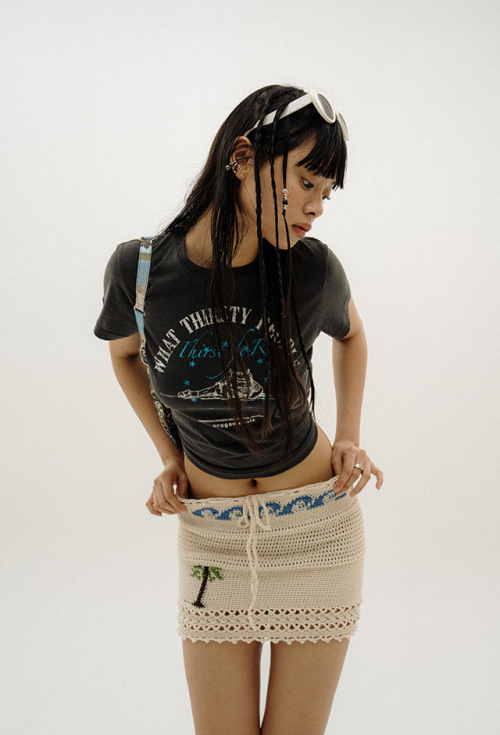 PALM TREE WAVE TWO-WAY KNIT