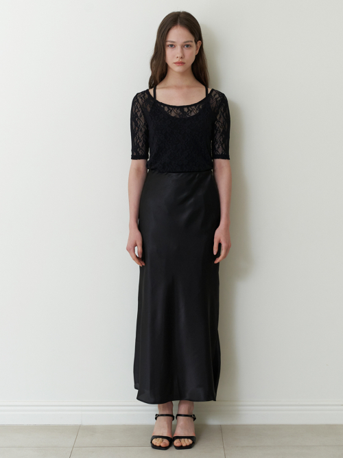 layered lace top black