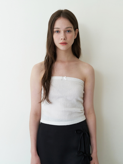 baby ribbon tube top white