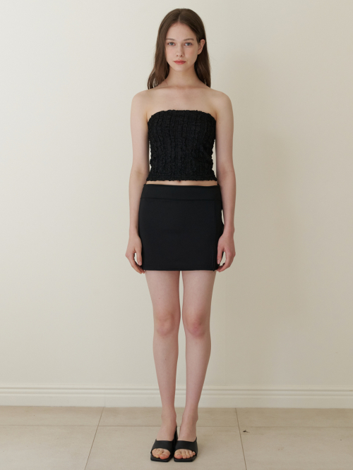 lacy petal tube top black
